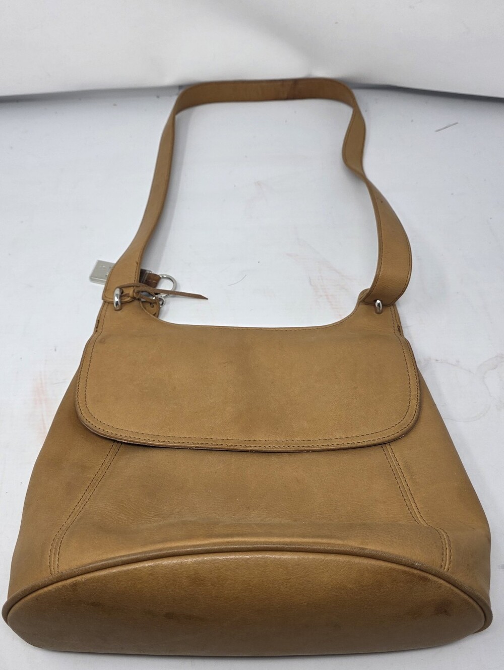 Vintage Tan Genuine Leather Rolfs Shoulder Bag Purse 9x10